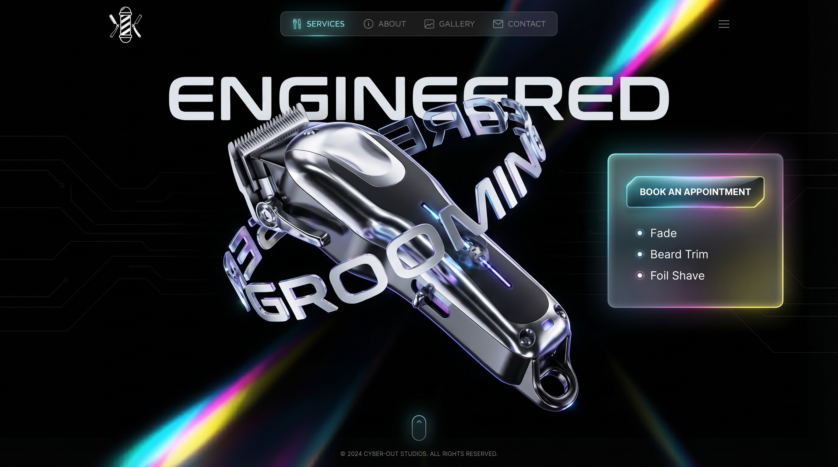 The Crown Barbershop website